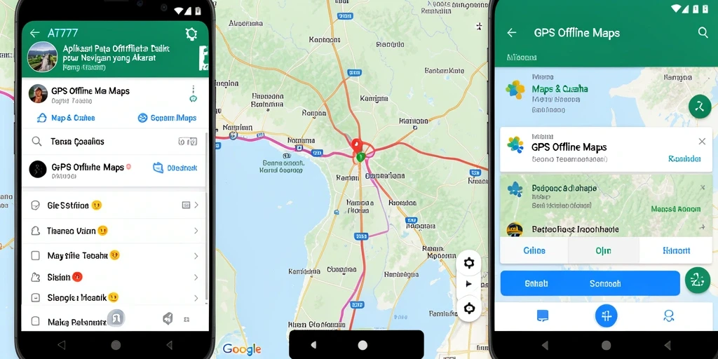 Antarmuka pengguna AT777 menunjukkan fungsi peta offline yang sederhana dan efektif.