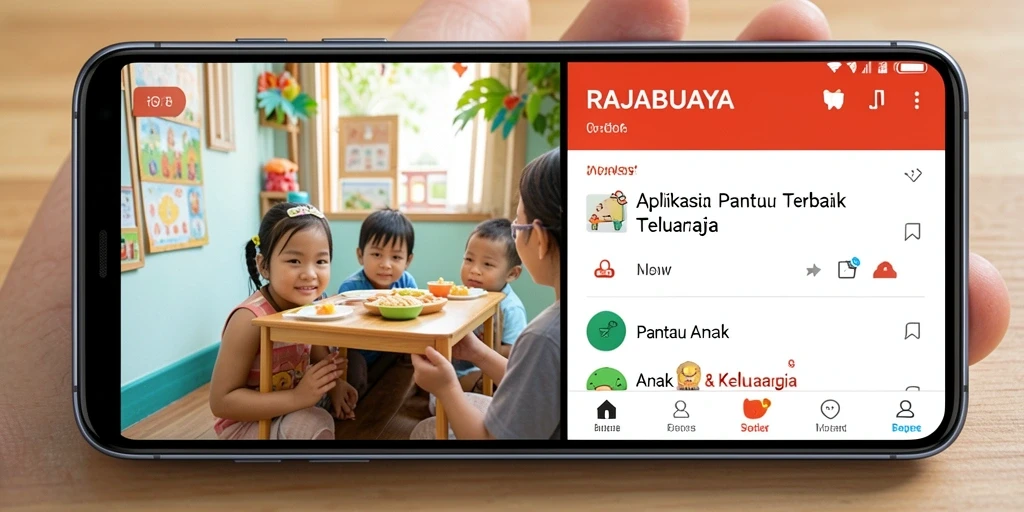 Antarmuka aplikasi RAJABUAYA untuk memantau aktivitas anak.
