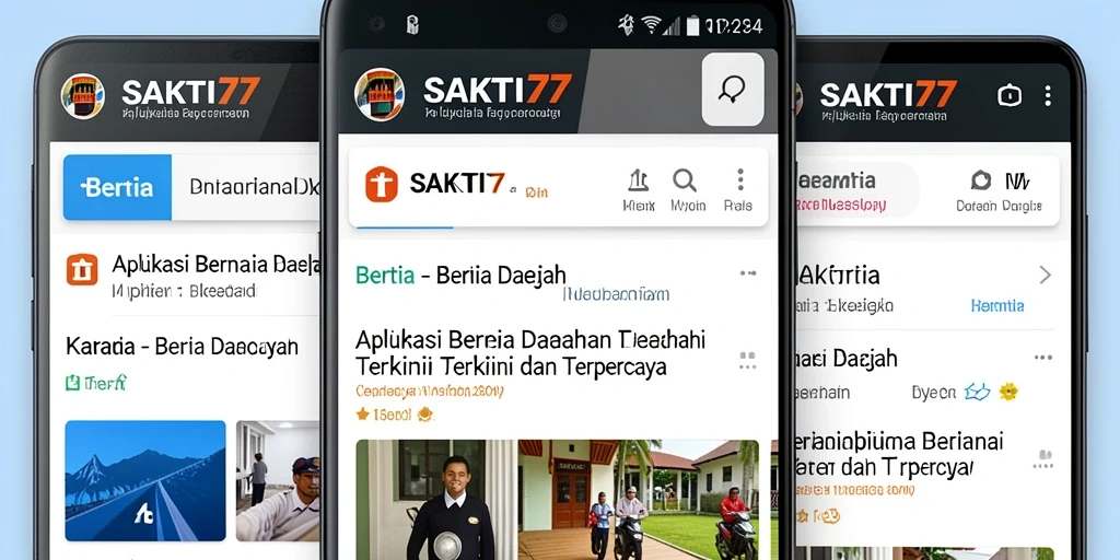 Tampilan antarmuka SAKTI77 menampilkan berita daerah terkini.