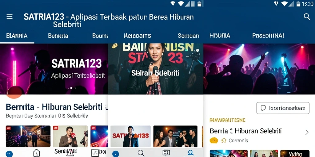 Antarmuka menarik dengan berbagai berita selebriti terbaru.