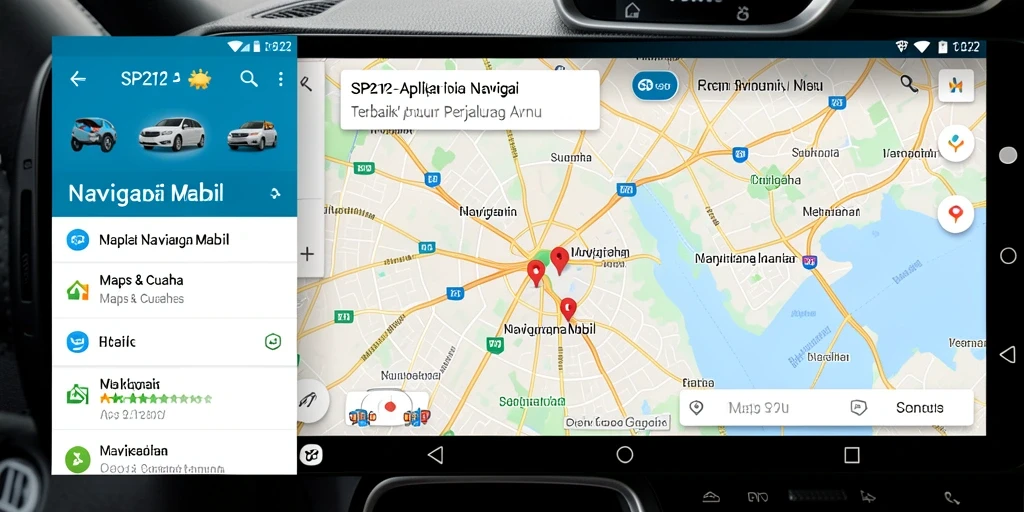 Antarmuka SP212 yang user-friendly untuk navigasi mobil.