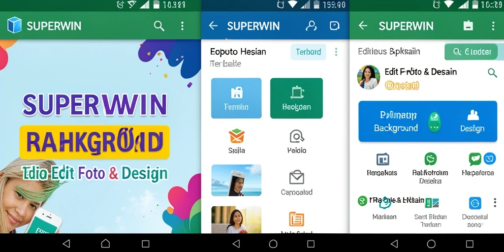 Tampilan aplikasi SUPERWIN dengan fungsi Hapus Background yang efisien.
