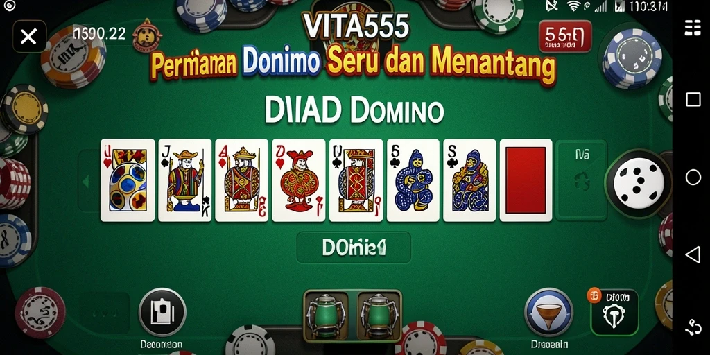 Antarmuka menarik dan fungsional dari permainan domino VITA555.