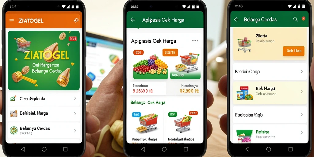 Tampilan antarmuka ZIATOGEL yang intuitif untuk cek harga produk.