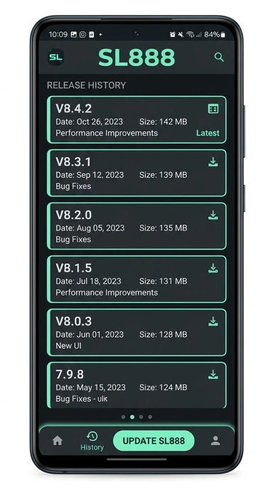 Riwayat Versi Aplikasi sl888 untuk Pengguna Android